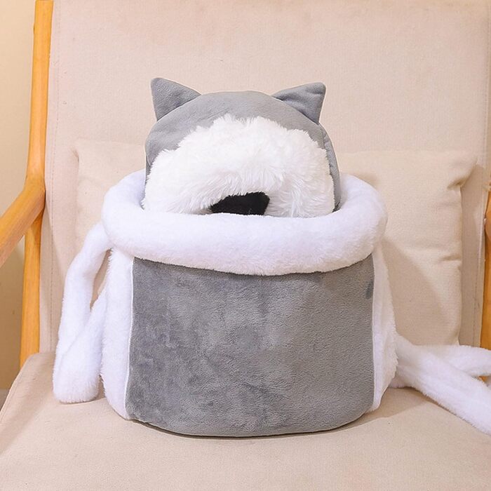 Рюкзак для собак - переноска для маленьких собак, сірий, розмір M