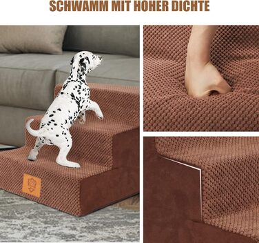 Сходинки для собак та котів Zvonema: 3 сходинки, антиковзкі, знімний чохол, для маленьких тварин