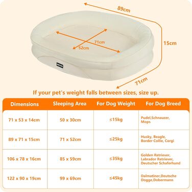 Ортопедичне ліжко для собак, ліжко-софа для собак з підголовником, антиковзаюча підставка, знімний та пральний кошик для собак, середні та великі породи, 106 x 79 x 17 см, оливковий колір