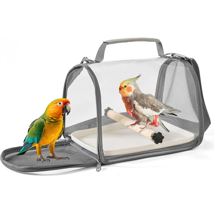 Транспортний бокс для птахів Gxdamxz з дерев'яним штиком та підносом, клітка для хвилястих попугаїв/попугаїв/дрібних тварин, 27x20x20 см