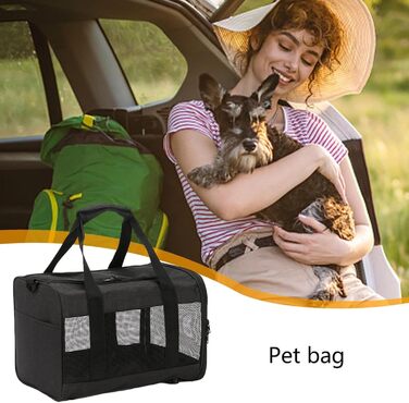 Транспортна переноска для котів та маленьких собак Weiche – складана переноска з двома входами, чорна