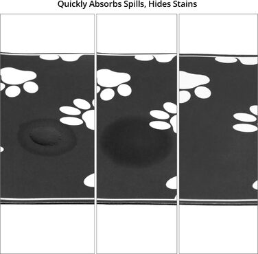 Килимок для годування собак та котів QWORK® 30x50 см, водопоглинаючий, сірий