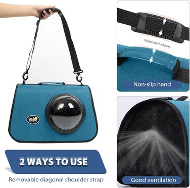 PETCUTE Транспортна сумка для кота/собаки, 41 x 25 x 27 см, складний бокс, дихаючі отвори, схвалено авіакомпаніями, темно-зелений