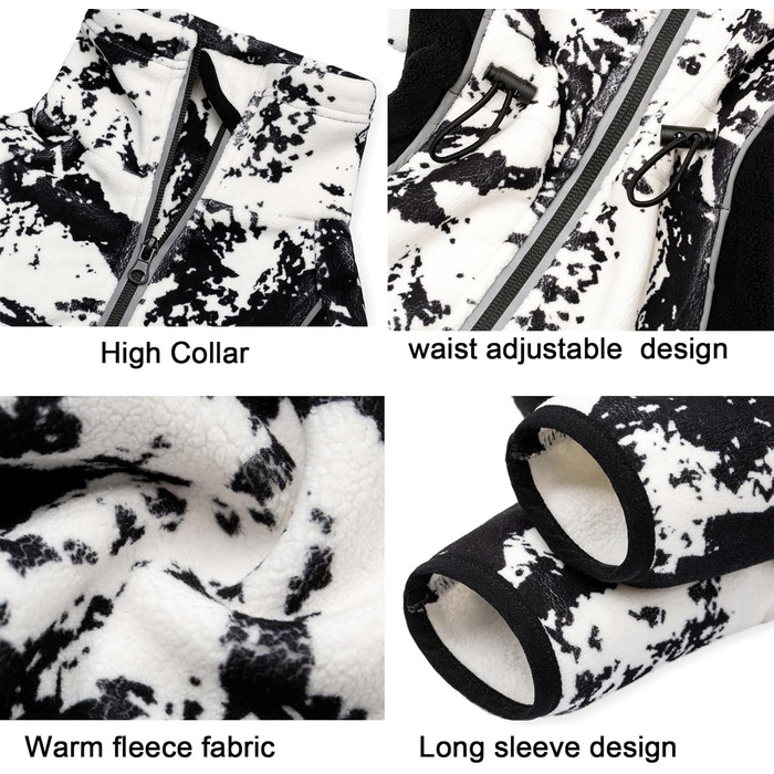 Теплий зимовий костюм для собак (S) - флісова куртка, теплий одяг для собак, теплий зимовий наряд, білий колір