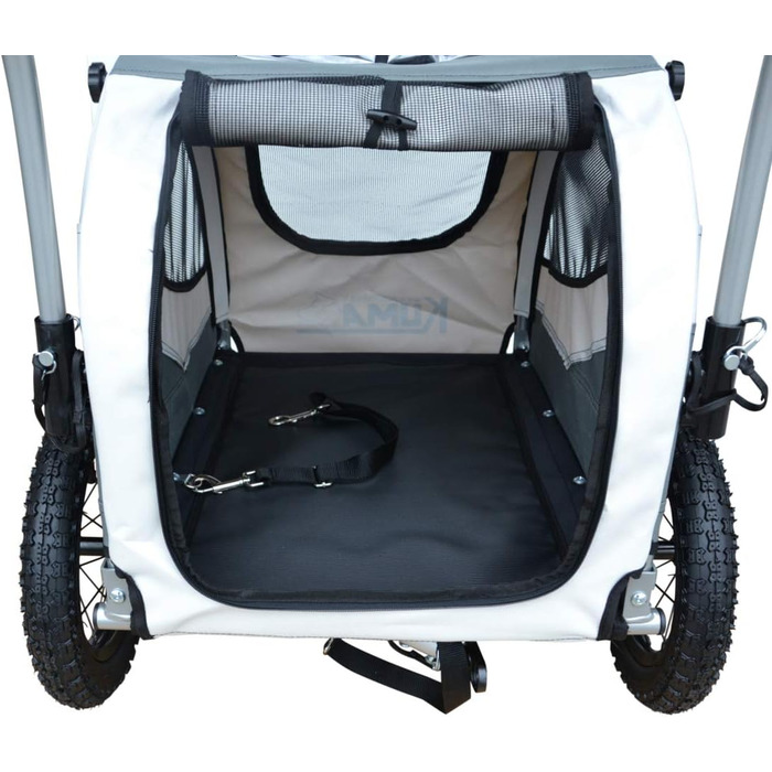 Papilioshop Kuma: візок для собак, причіп для велосипеда, а також переносний лежак для тварин. Легкий та стабільний, ідеальний для прогулянок та транспортування. Сірий колір.