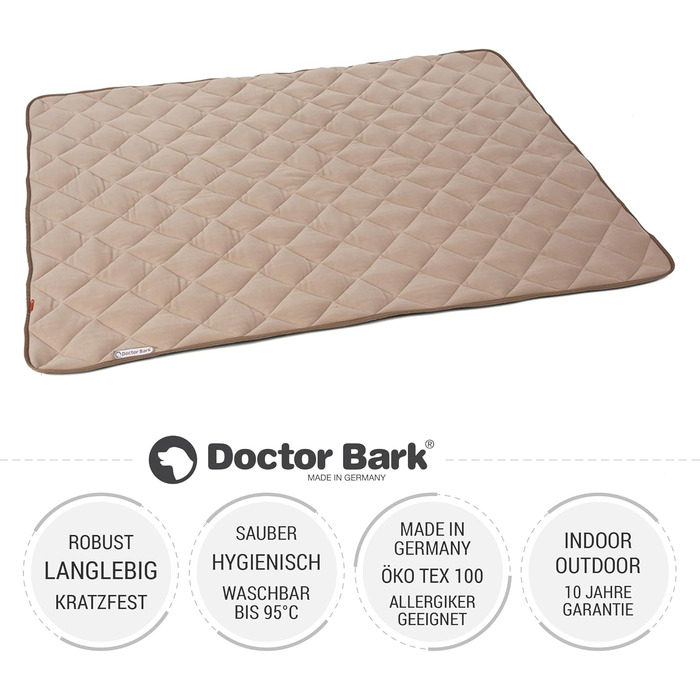 Флісова двостороння лежанка для великих собак Doctor Bark, м'яка та міцна, прана до 95°C, золотисто-коричнева, XXL 140x110 см
