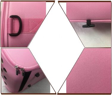 Транспортна сумка для котів | Сумка-переноска для тварин з плечовим ременем | Легка переноска для цуценят та маленьких собак - для подорожей, прогулянок, літаків, кемпінгу, відвідування ветеринара, міста та як рюкзак, рожева