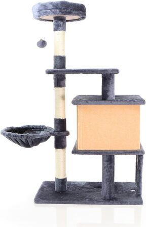 Котячий будиночок з когтеточкою Fudajo, 112 см, з лежаком та платформами