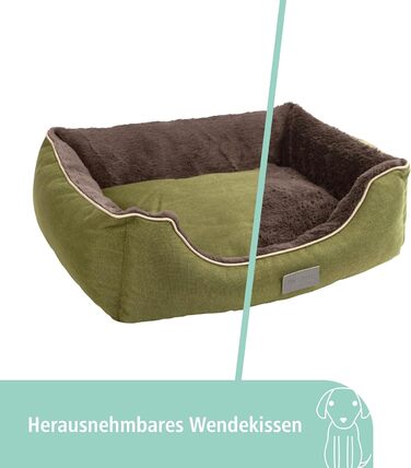 Ліжко для домашніх тварин Kerbl Samuel: м'яке ліжко для собак та котів, сірого кольору, 50x40x15 см, знімний двосторонній подушкою, бавовна, можна прати при 30°C