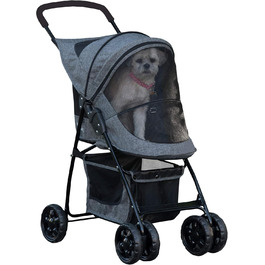 Дитяча коляска для тварин Pet Gear Happy Trails Lite, Dark Platinum, з підкладкою та ремінком безпеки