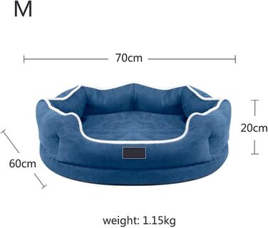 Ліжко для собак з піною пам'яті Deluxe, м'яке, миється, ортопедичне, знімний чохол, антиковзаюча підкладка, для малих та середніх собак (Колір: Синій, Розмір: S, M, Сірий)