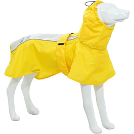 Дощовик для собак, водонепроникний, світловідбиваючий, регульований, дихаючий, з отвором для шлейки, для малих, середніх та великих собак (Жовтий та Білий, розмір XXXL)