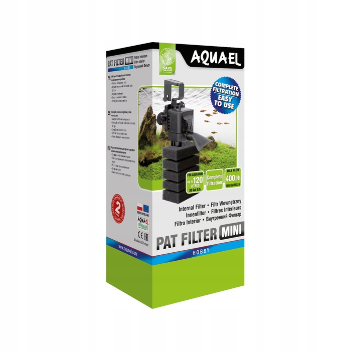 Внутрішній губковий фільтр Aquael, 400 л/год, з регулюванням продуктивності