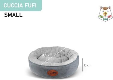 Кругле ліжко для собак та котів Fufi Large 71 см - м'яке, з піднятими бортиками, неслизьке, знімне, для всіх сезонів