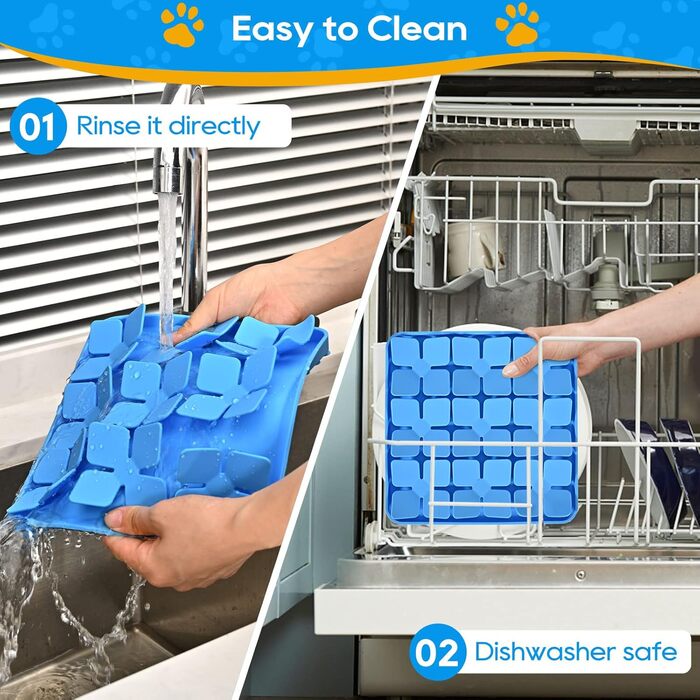 Силіконова килимок-нюхалка для собак, повільний годівник, миска для котів, килимок для ласощів, пазл-миска для тренування нюху та повільного харчування (Блакитний)