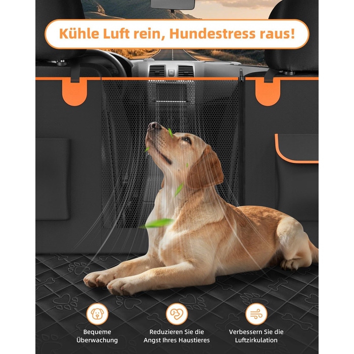 Накладка на сидіння автомобіля для собак, 100% водонепроникна, захист від подряпин, універсальна, з боковими захистами та віконцем для собаки