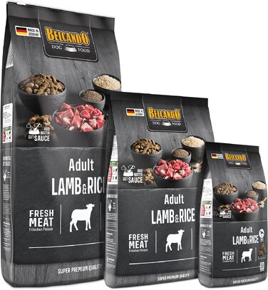 Сухий корм для дорослих собак BELCANDO Adult Lamb & Rice з ягнятими та рисом для чутливого травлення, 12.5 кг