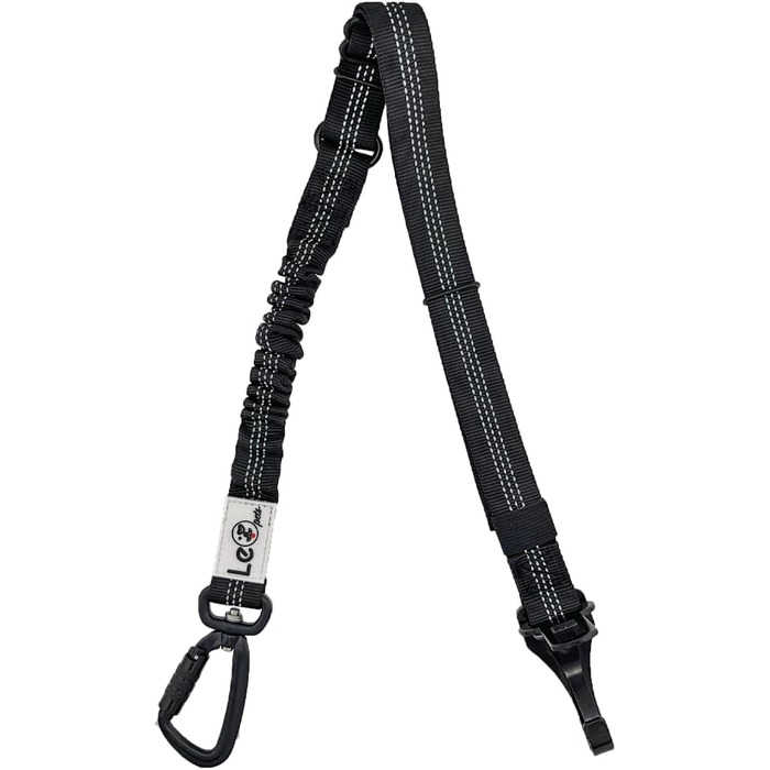 Автомобільний поводок для собак LeoPets: безпечний та регульований, 30-90 см, з карабіном, світловідбиваючий, чорний