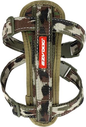 Шлейка для собак EzyDog Auto з кріпленням для безпеки, для малих, середніх та великих собак, світловідбиваюча, з підкладкою (L, Camo)