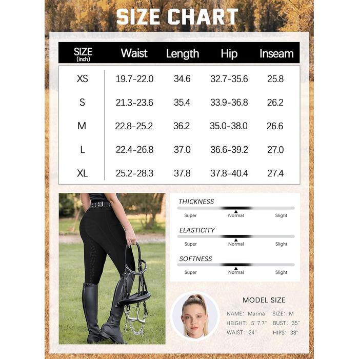 Легінси для верхової їзди DMVOD для жінок, повний силіконовий захват, чорні, розмір L