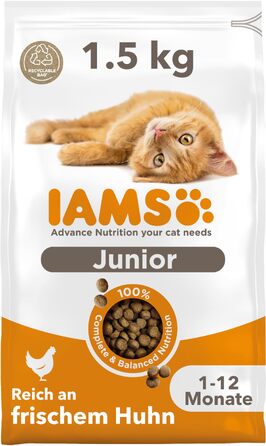 Сухий корм для кошенят IAMS з рибою та куркою, для віку від 1 до 12 місяців, 3 кг