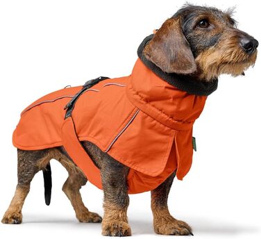 Теплий водонепроникний тег для такси для собак HUNTER NORDBY, оранжевий, з підкладкою, світловідбиваючий, для маленьких собак з довгим тілом, розмір 40
