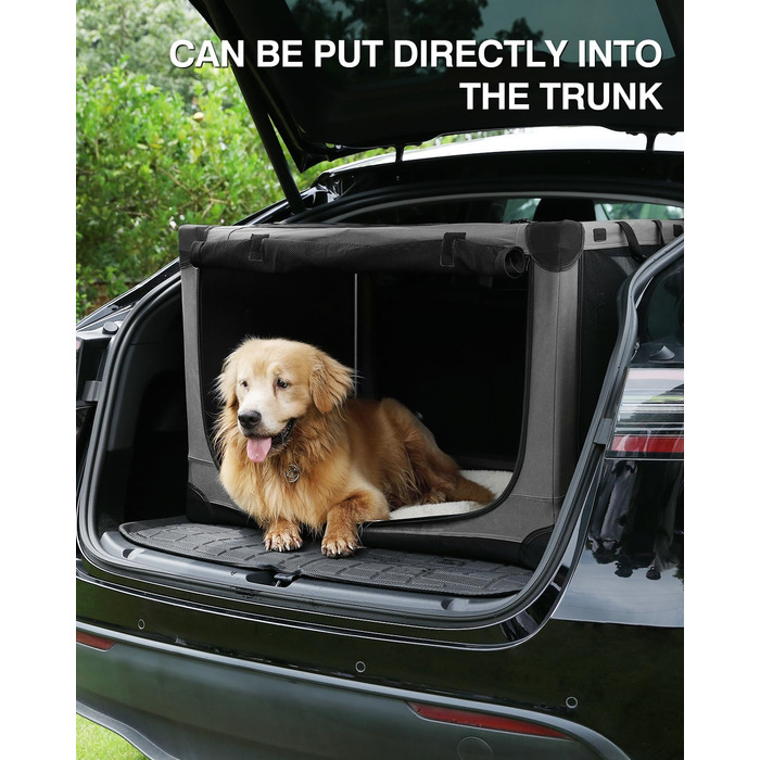 Складана переносна собача будка для середніх та великих собак, 61 см, 4 двері, для подорожей, з міцними сітчастими вікнами