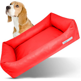 Крісло-лежанка для собак, лежанка для собак, крісло для собак, лежанка для собак велика, 115x85 см, червоне, для собак великих порід