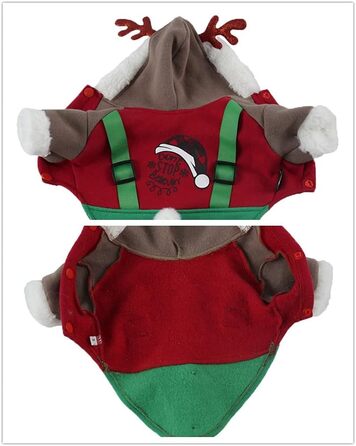 Теплий святковий пуловер для собак SAMGU з капюшоном, різдвяний ельф, XXL