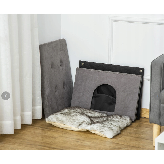 Складаний підніжка-будиночок для котів PawHut, сірий