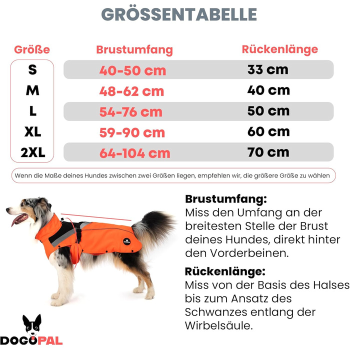 Водонепроникний дощовик для собак з винімним флісовим підкладкою, розмір L, помаранчевий