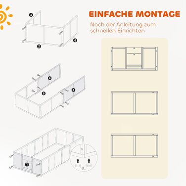 Кія для цуценят PawHut - вольєр для собак, білий, 196x96x48 см