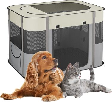 Розкладний вольєр для цуценят Relaxdays, 43x71x55 см, Oxford-Stoff, для дому та вулиці
