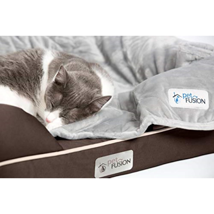 Крісло-лежанка для собак PetFusion, шоколадний колір, Memory Foam, розмір L (54x34x16 см)