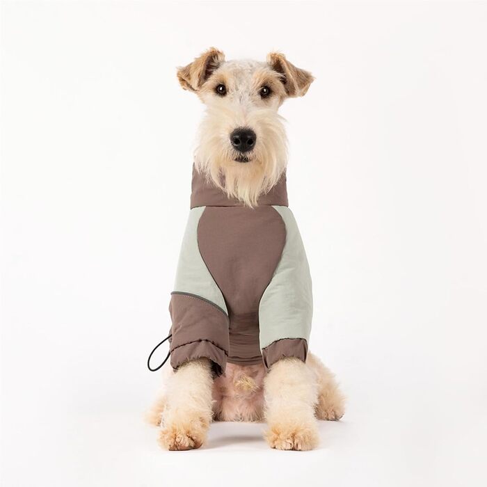 Зимовий теплий куртка для собак, розмір M, коричневий. Водонепроникний, регульований, світловідбиваючий. Для прогулянок на вулиці.