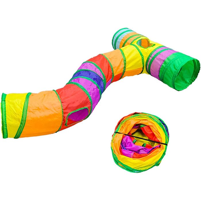 Туннель для котів Durdiiy S-подібний, розкладний, ігровий комплекс, лабіринт, для кошенят та дорослих котів, для дому та вулиці