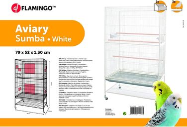 Вольєр для птахів Flamingo Sumba, білий, 79x52x134 см