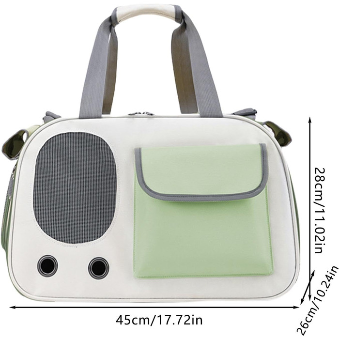 Зручна переноска для тварин: переноска для кота/собаки, складана, зелена