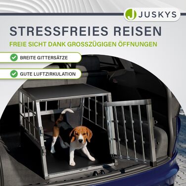 Транспортна переноска для собак Juskys Alu M - алюмінієва переноска для собак, 69x54x51 см, міцна та легка у догляді