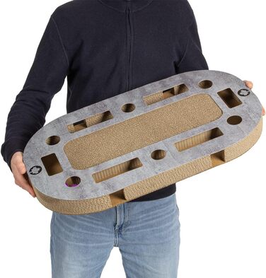 PlayPlate Katzenspielplatz - ігровий майданчик для котів CanadianCat, 65x35x5.8 см, з інтегрованою картонною поверхнею для дряпання, в бетоні, ігровий коврик