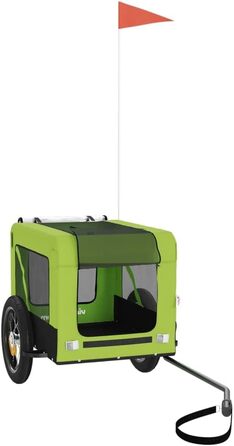 Причіп для велосипеда для собак, зелений та чорний, Oxford-Gewebe та залізо, LH31939