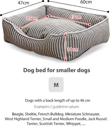 Ортопедичне ліжко для собак Petcute Hautierbett, м'яке, знімний чохол, для маленьких собак, сіре (M)