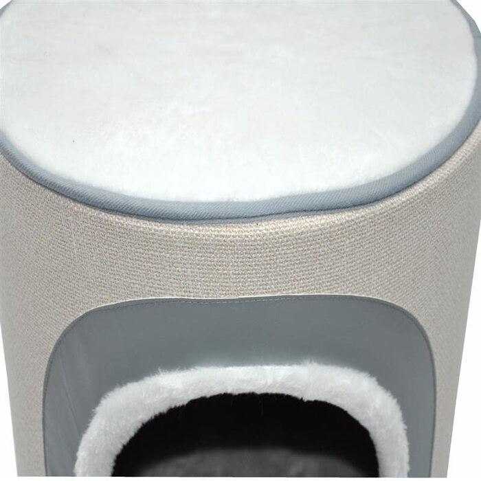 Котячий будиночок-крізьтонна Nanook Nala: стійкий крізьточний комплекс з печерами, 71 см, сизаль, штучна шкіра, бежевий, сірий