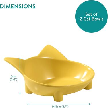 Набір мисок для котів Navaris (3 шт.) - антиковзаючі, 210 мл, для води та корму, миються в посудомийній машині