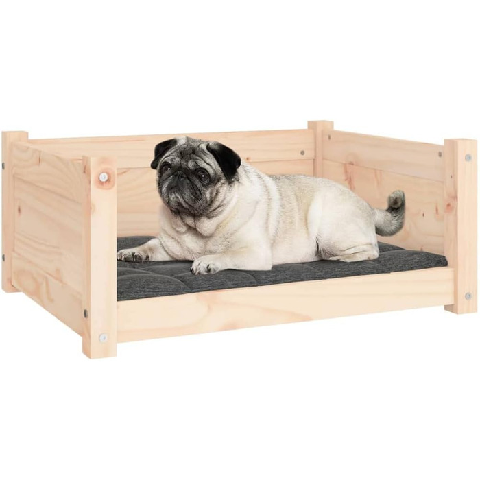 Ліжко для собак та котів біле з масиву сосни. Велике, середнє, зручне, 65,5x50,5x28 см. З інструкцією з монтажу.