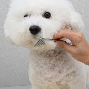 Гребінець для котів Flohkamm - щітка для догляду за шерстю, видалення ковтунів. Підходить для довгошерстих порід, щоденний догляд та після купання. Сріблястий колір.