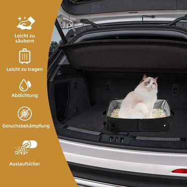 Транспортна переноска для котів з туалетом, складана переноска для котів, собак, цуценят, великих котів, дихаюча переноска з плечовим ременем