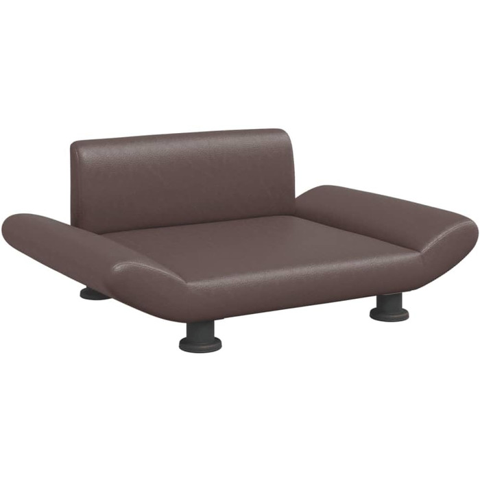 Зручне ліжко для собак та котів з екошкіри, коричневе, 70x45x28 см