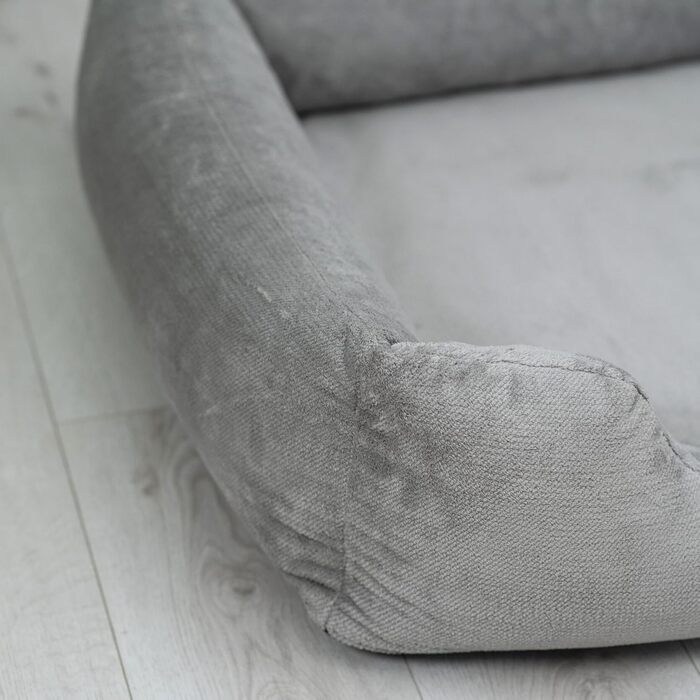 Ортопедичне ліжко для собак Candy, середнього та малого розміру - м'яке, зручне, з антиковзаючою основою, зносостійке, міцне (90x70 см, сірий)