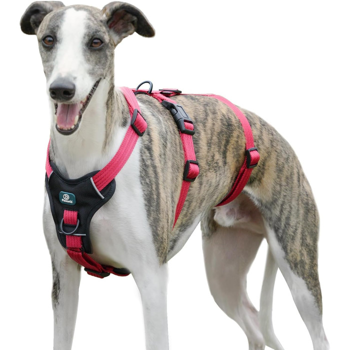 Пауерлд Безпечне обплетення для собак, шлейка від потягування, шлейка від паніки, анти-зламна шлейка для собак, регульована, дихаюча жилетка для маленьких, середніх та великих собак (XL) Екстра Великий (Упаковка з 1), Рожевий